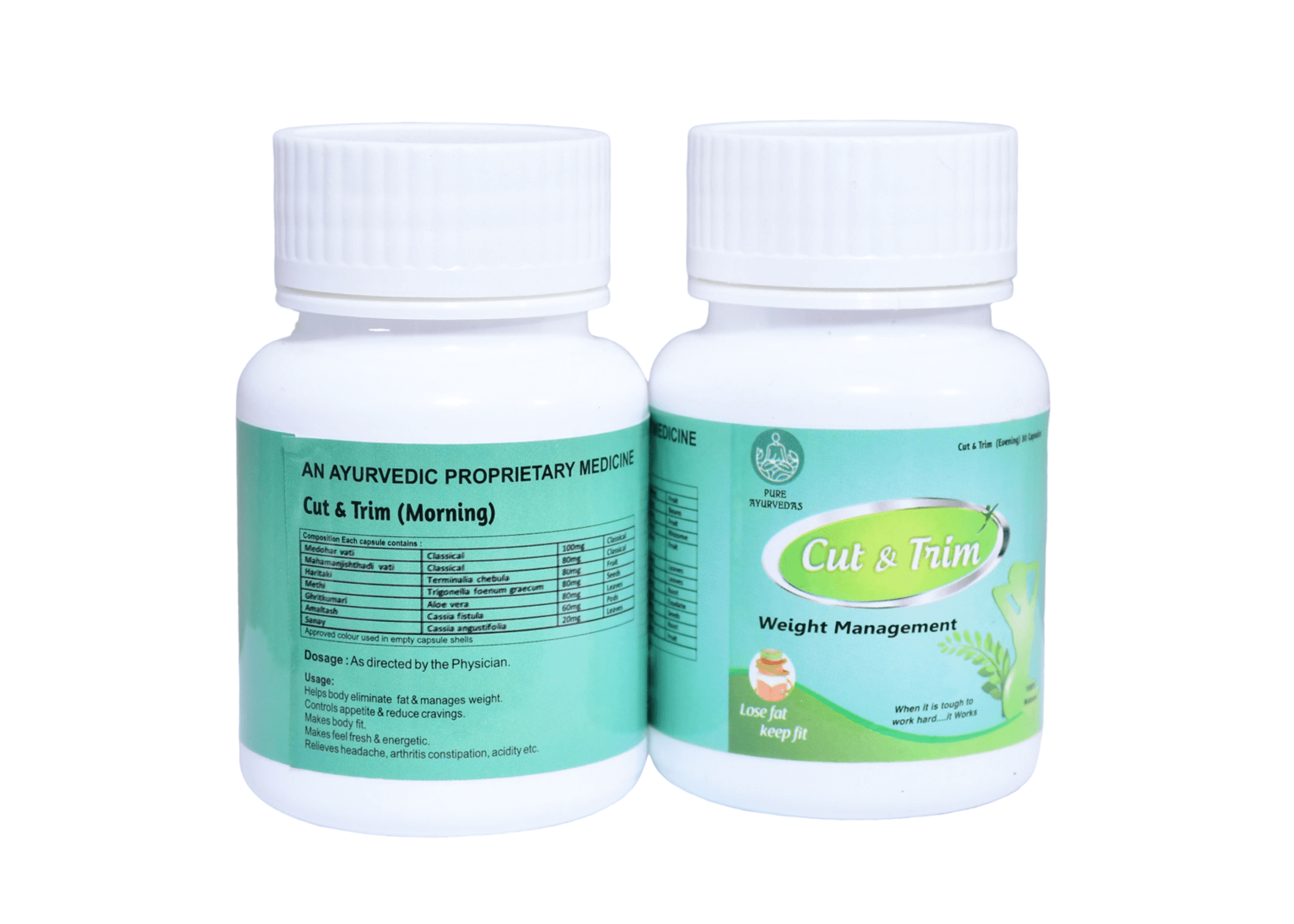 Cut & Trim – Ayurvedic Weight Management Capsules (Morning & Evening) - Image 3
